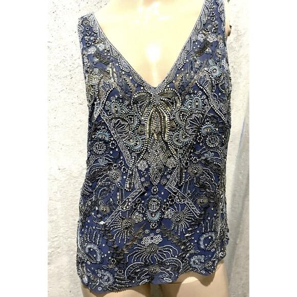 Ralph Lauren Collection Purple Label Runway Bead Embroidered Silk Dress Top 10 M - Picture 5 of 10